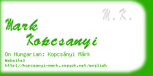 mark kopcsanyi business card