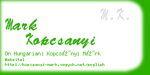 mark kopcsanyi business card